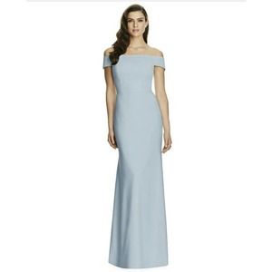 Dressy collection Off-the-shoulder Powder Blue Gown Dress 0